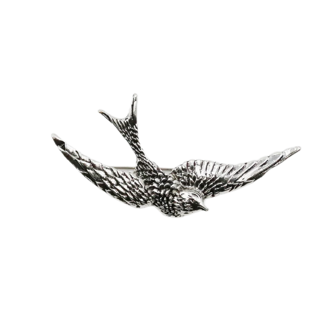 Silver Vintage Swift Brooch