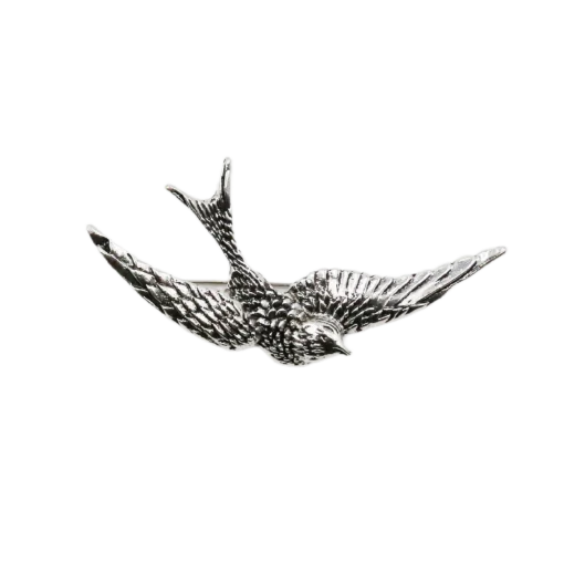 Silver Vintage Swift Brooch