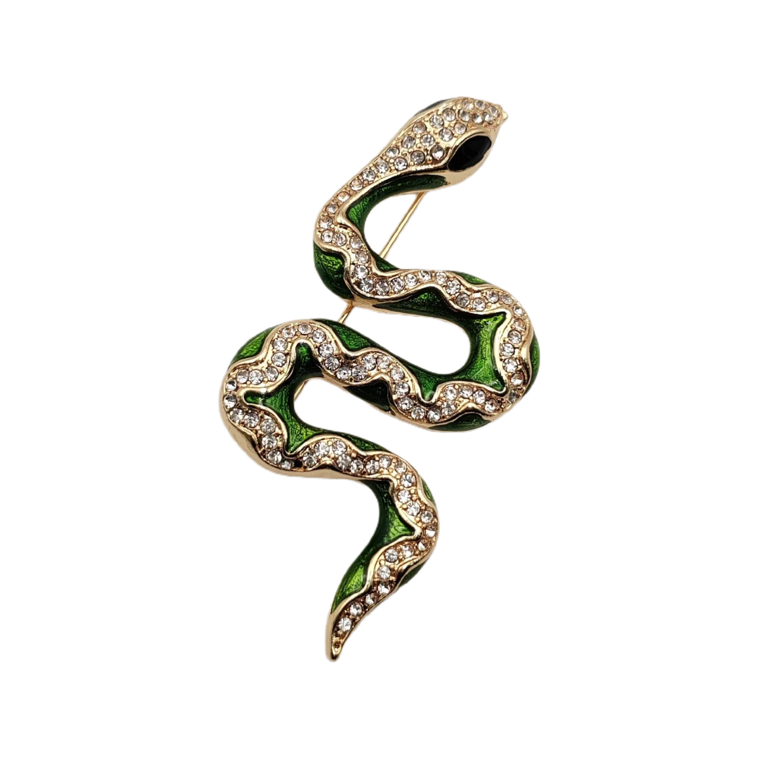 Green Phantom Snake Brooch