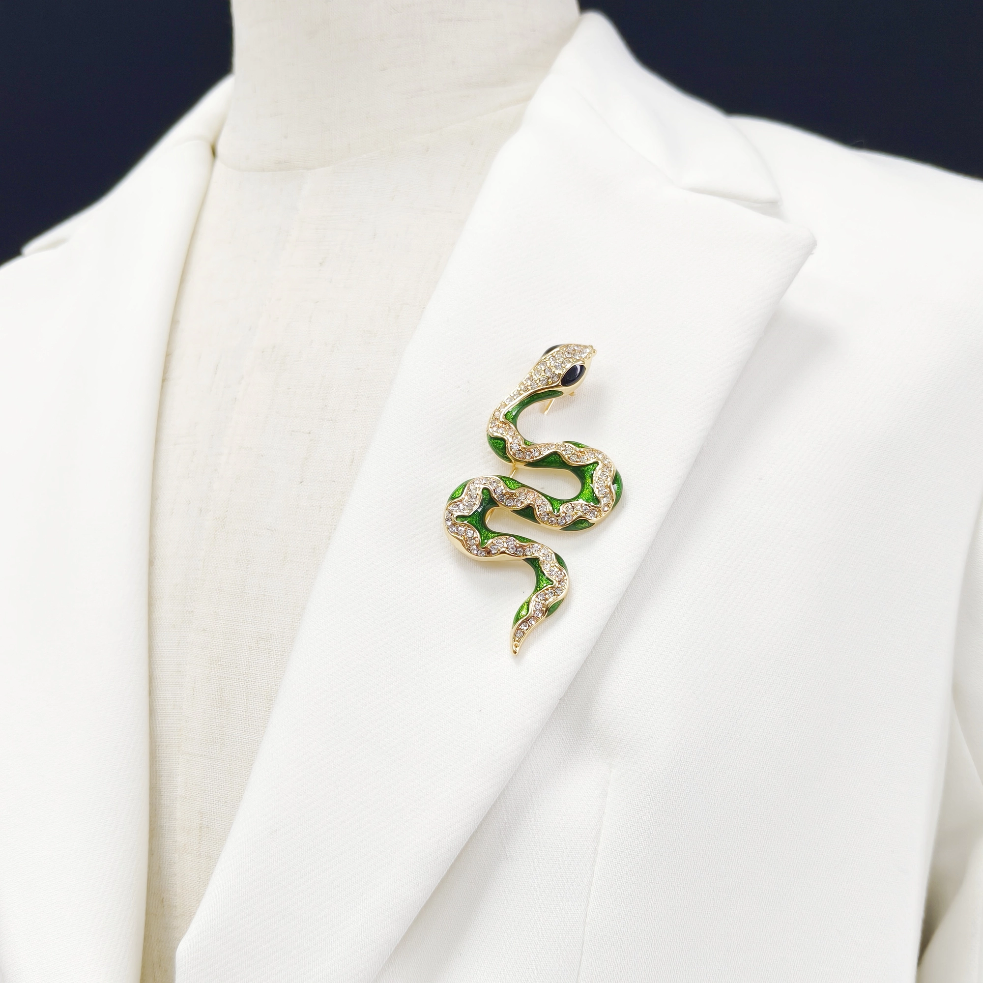 Green Phantom Snake Brooch
