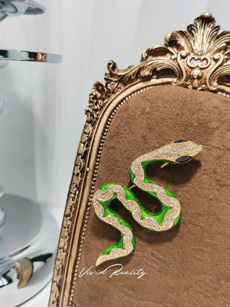 Green Phantom Snake Brooch