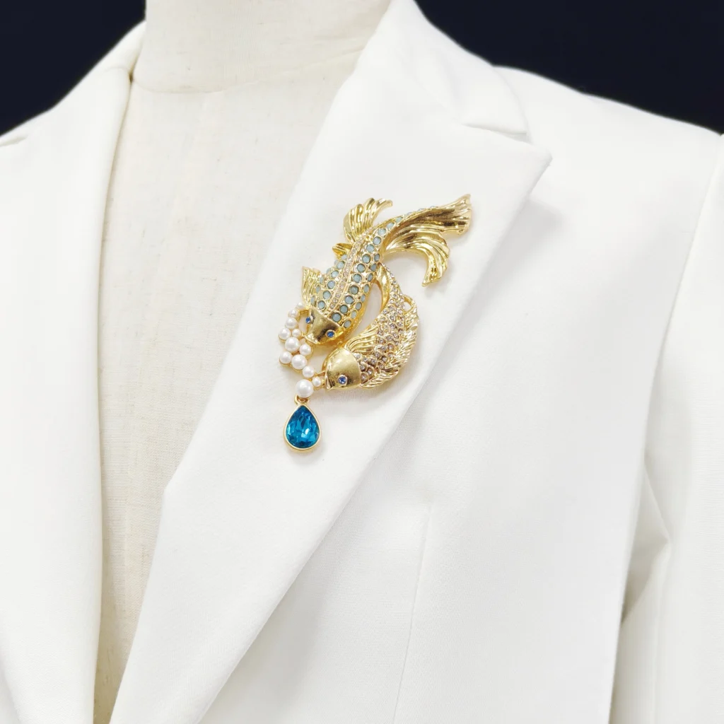 Double Koi Brooch