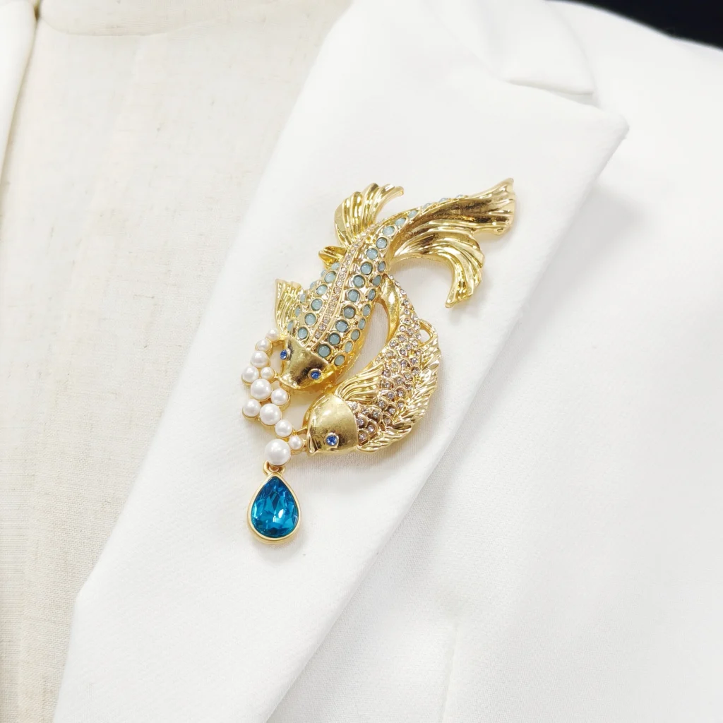 Double Koi Brooch