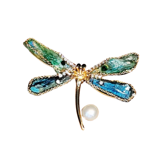 Vintage Blue Dragonfly Brooch