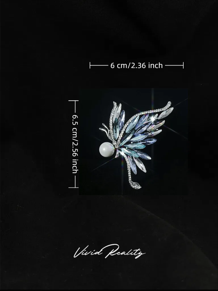 Gradient Blue Pearl Butterfly Brooch
