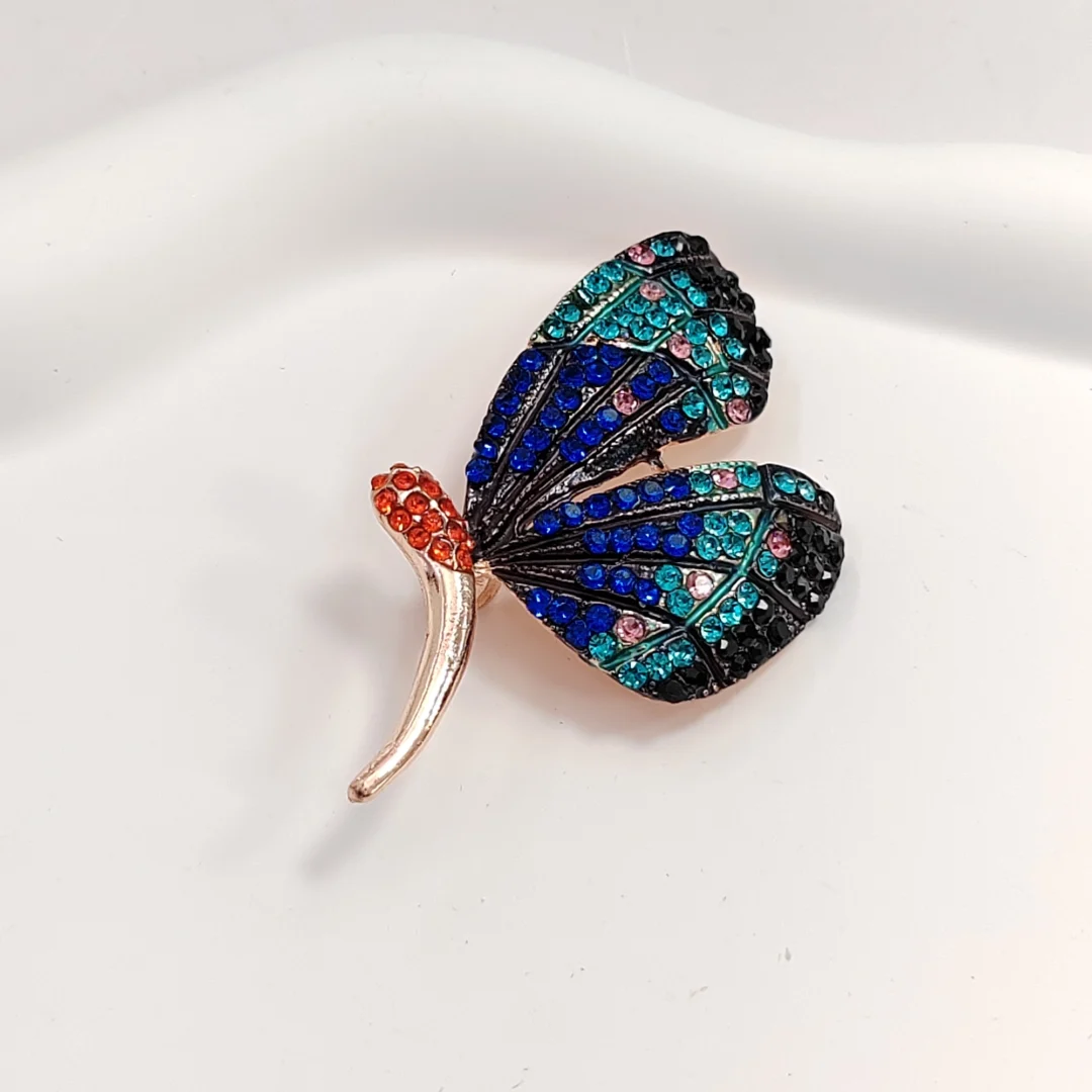 Vintage Blue Winged Butterfly Brooch - Image 4