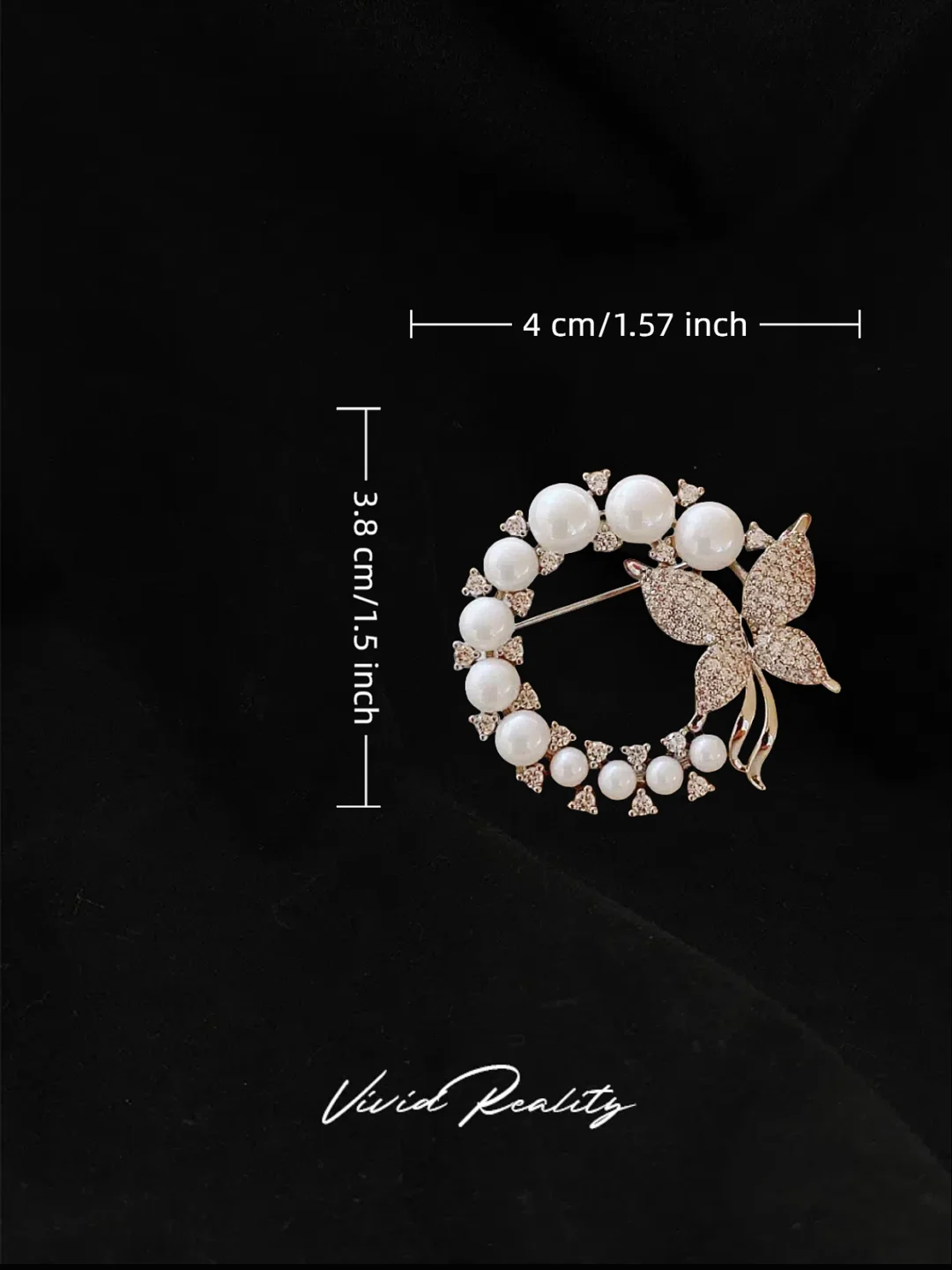 Silver Pearl Butterfly Brooch - Image 5