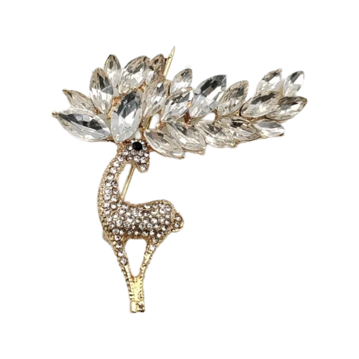 Gold Reindeer Brooch