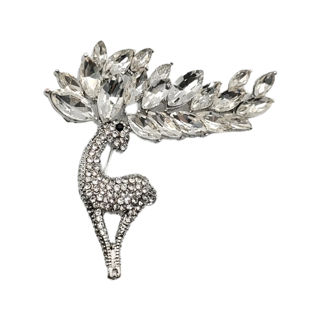 Silver Nordic Reindeer Brooch