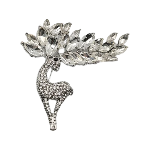 Silver Nordic Reindeer Brooch