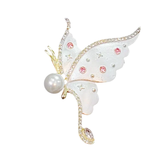 Pink Gradient Mother of Pearl Butterfly Brooch