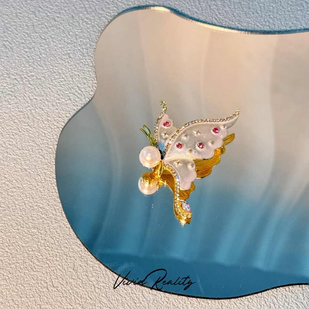 Pink Gradient Mother of Pearl Butterfly Brooch