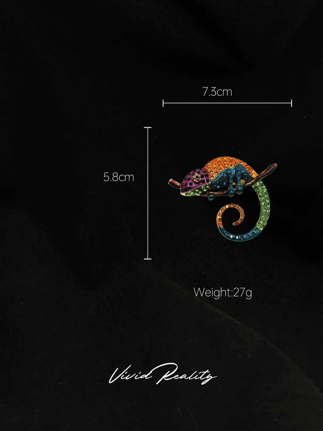 Lizard Brooch (Vintage Design, Purple Head & Yellow Body) - Image 9