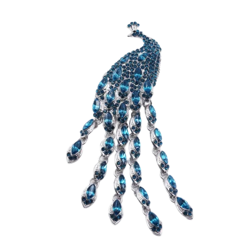 Blue Peacock Brooch (Vintage Design)