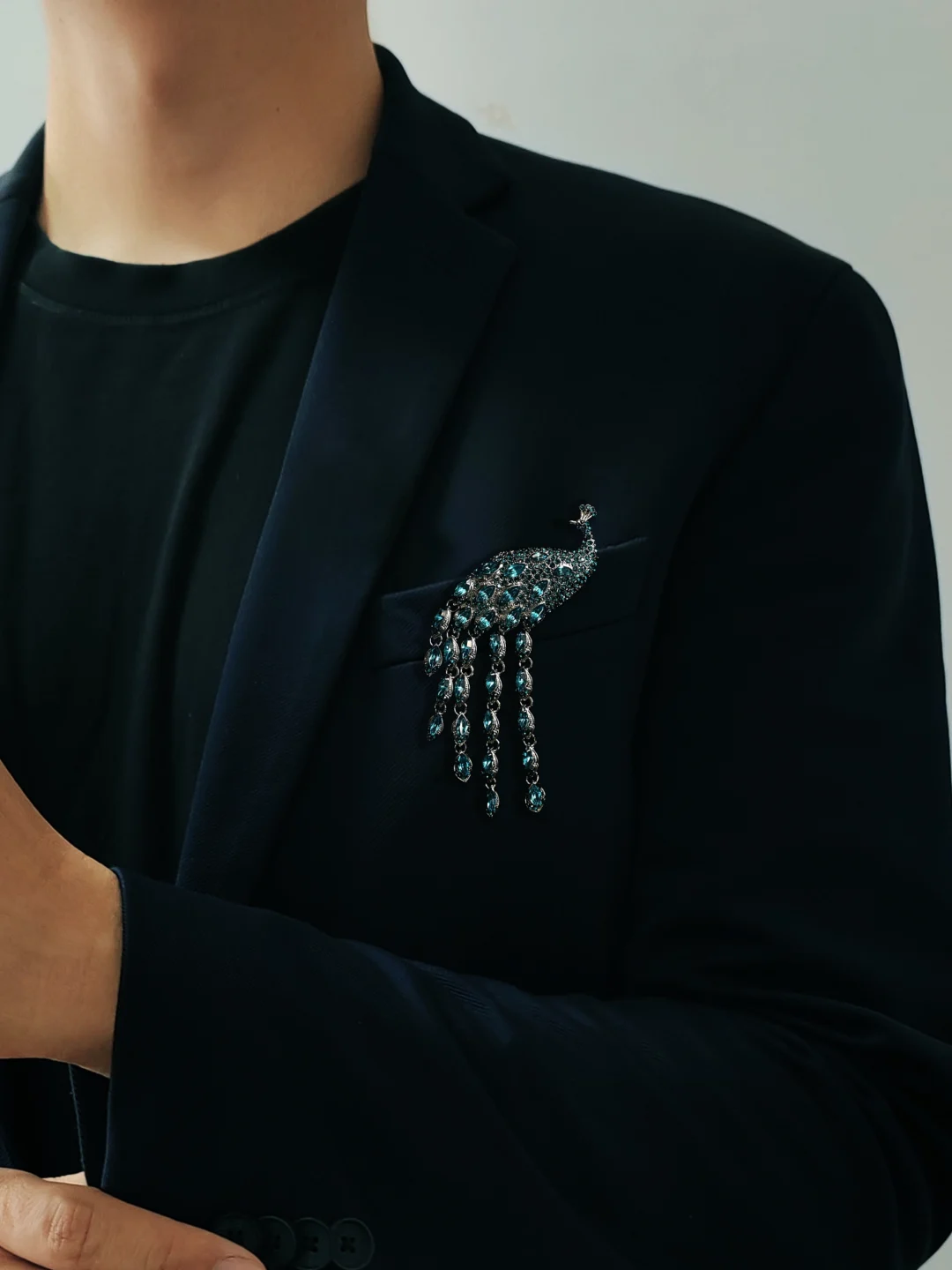 Blue Peacock Brooch (Vintage Design) - Image 4