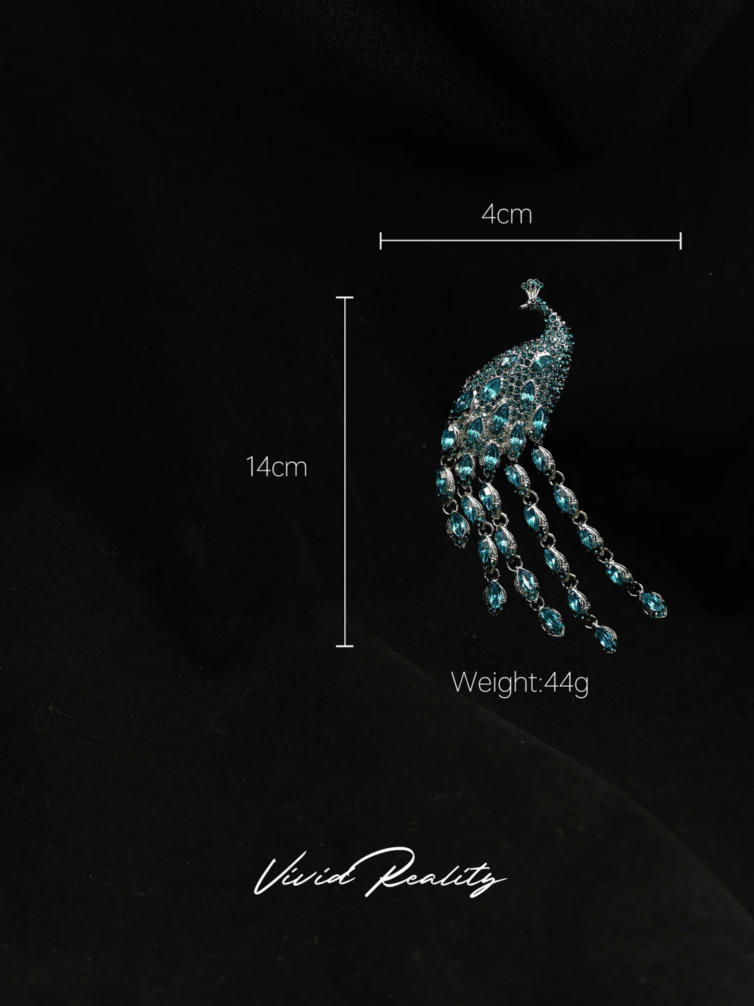 Blue Peacock Brooch (Vintage Design) - Image 6