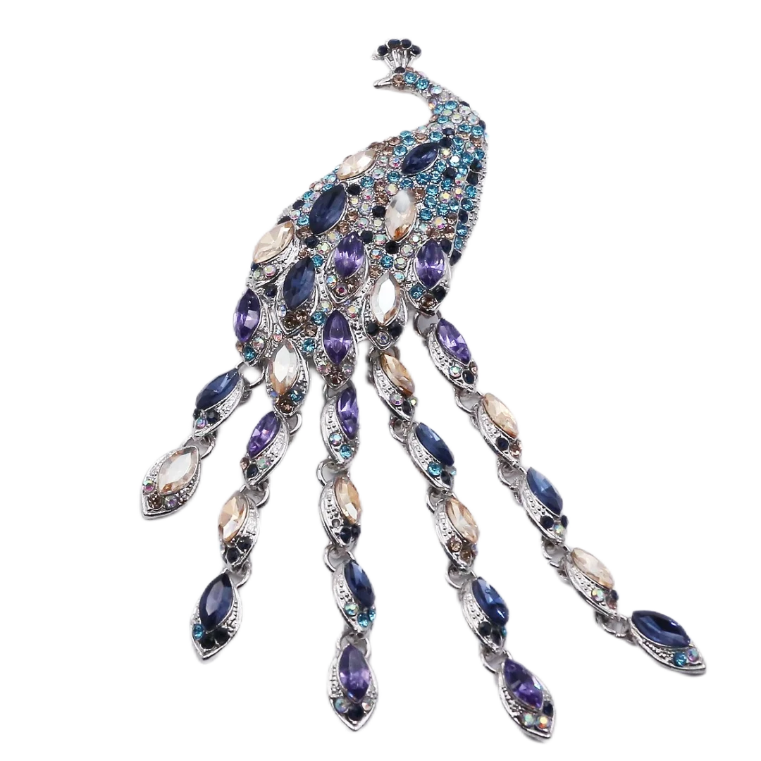 Purple Peacock Brooch (Vintage Design)