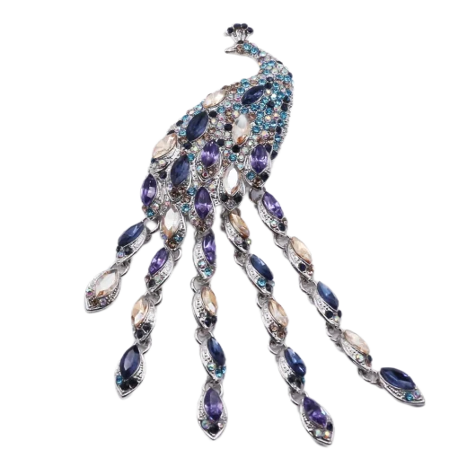 Purple Peacock Brooch (Vintage Design)