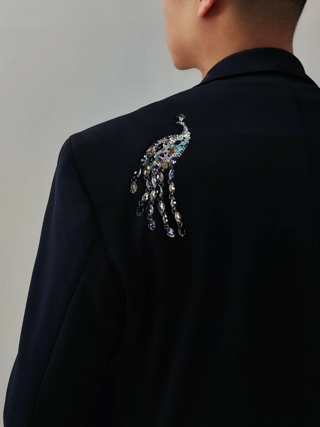 Purple Peacock Brooch (Vintage Design) - Image 2