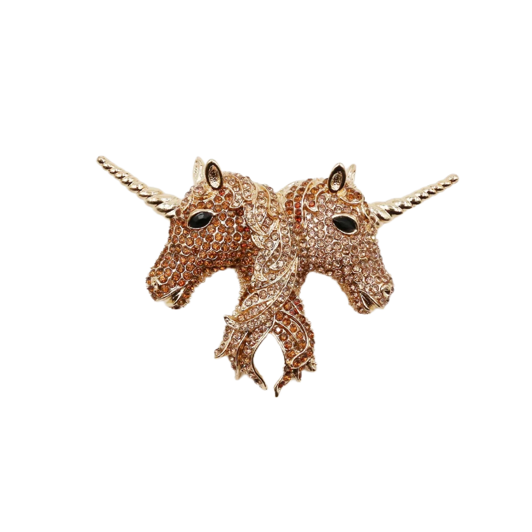 Vintage Two-Headed Unicorn Brooch
