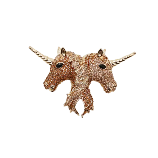Vintage Two-Headed Unicorn Brooch