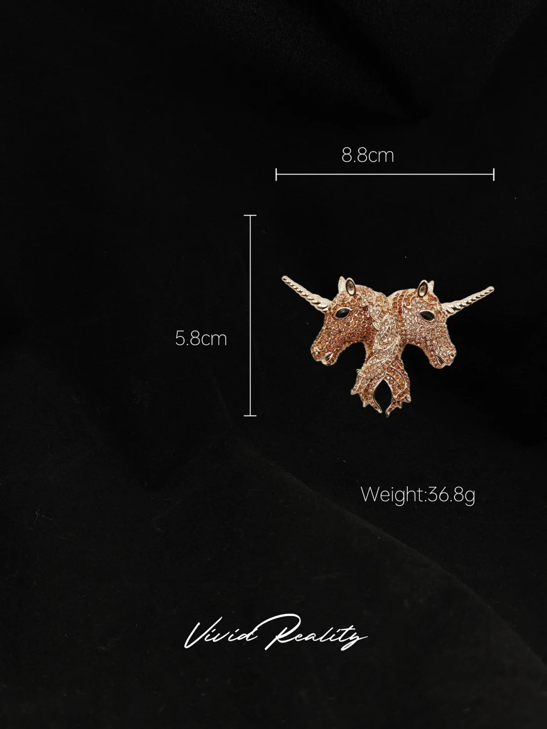 Vintage Two-Headed Unicorn Brooch - Image 10
