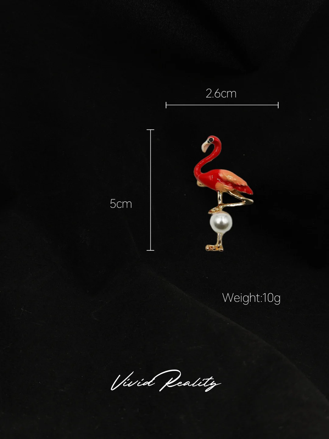 Flamingo Brooch with Red Pearls - Image 7