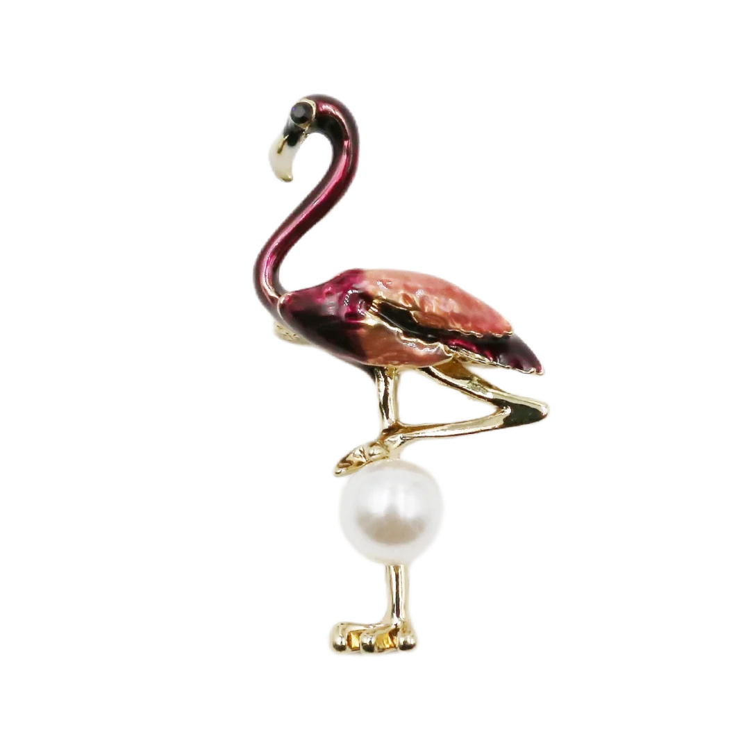 Purple Flamingo Brooch