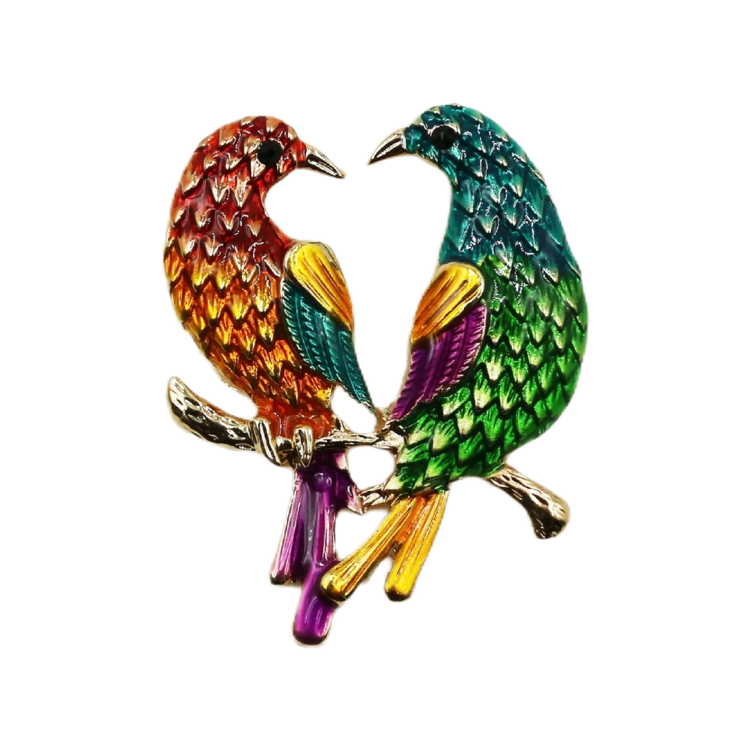Two Parrots Brooch