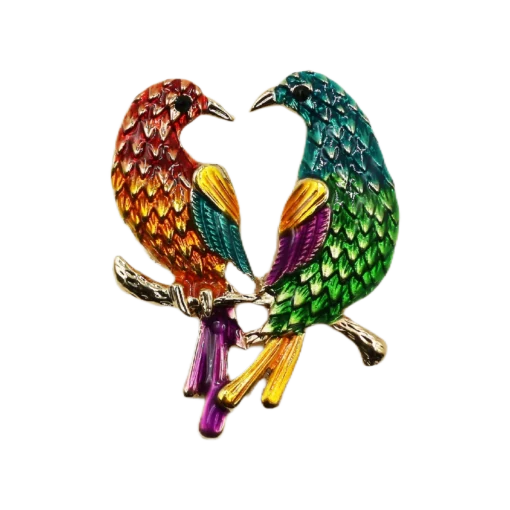 Two Parrots Brooch