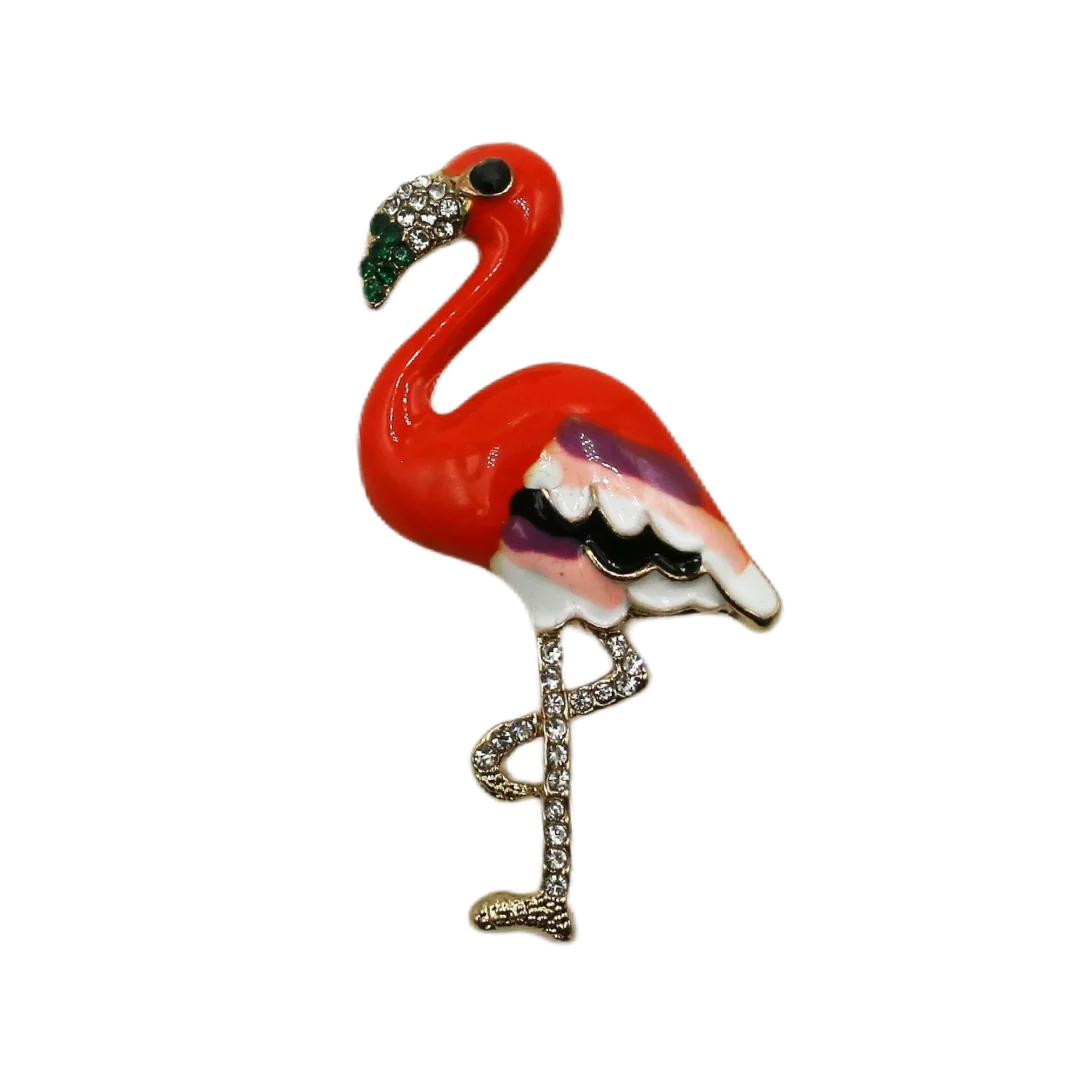 Orange Flamingo Brooch