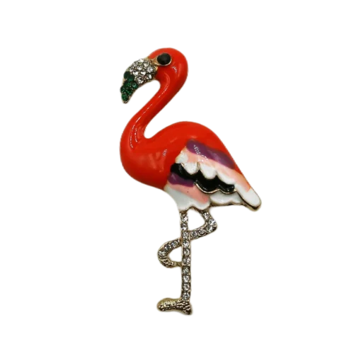 Orange Flamingo Brooch