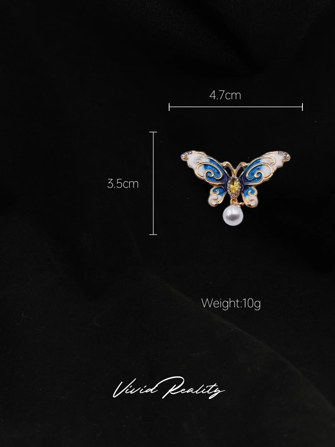 Blue Chinese-Style Butterfly Brooch - Image 7