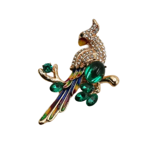 Crowned Parrot Brooch