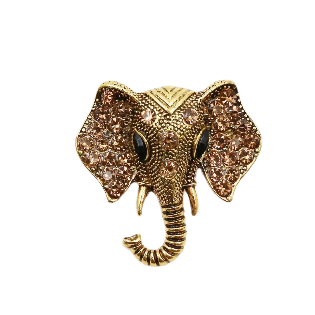 Vintage Design Elephant Head Brooch