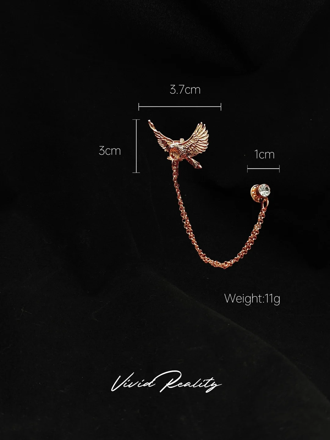 Gold Chain Eagle Brooch - Image 5