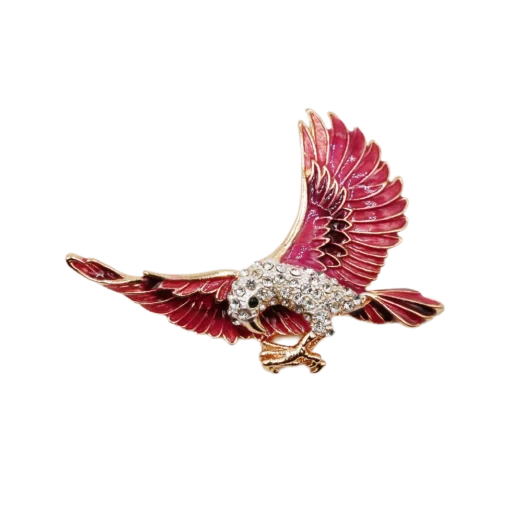 Pink Enamel Eagle Brooch