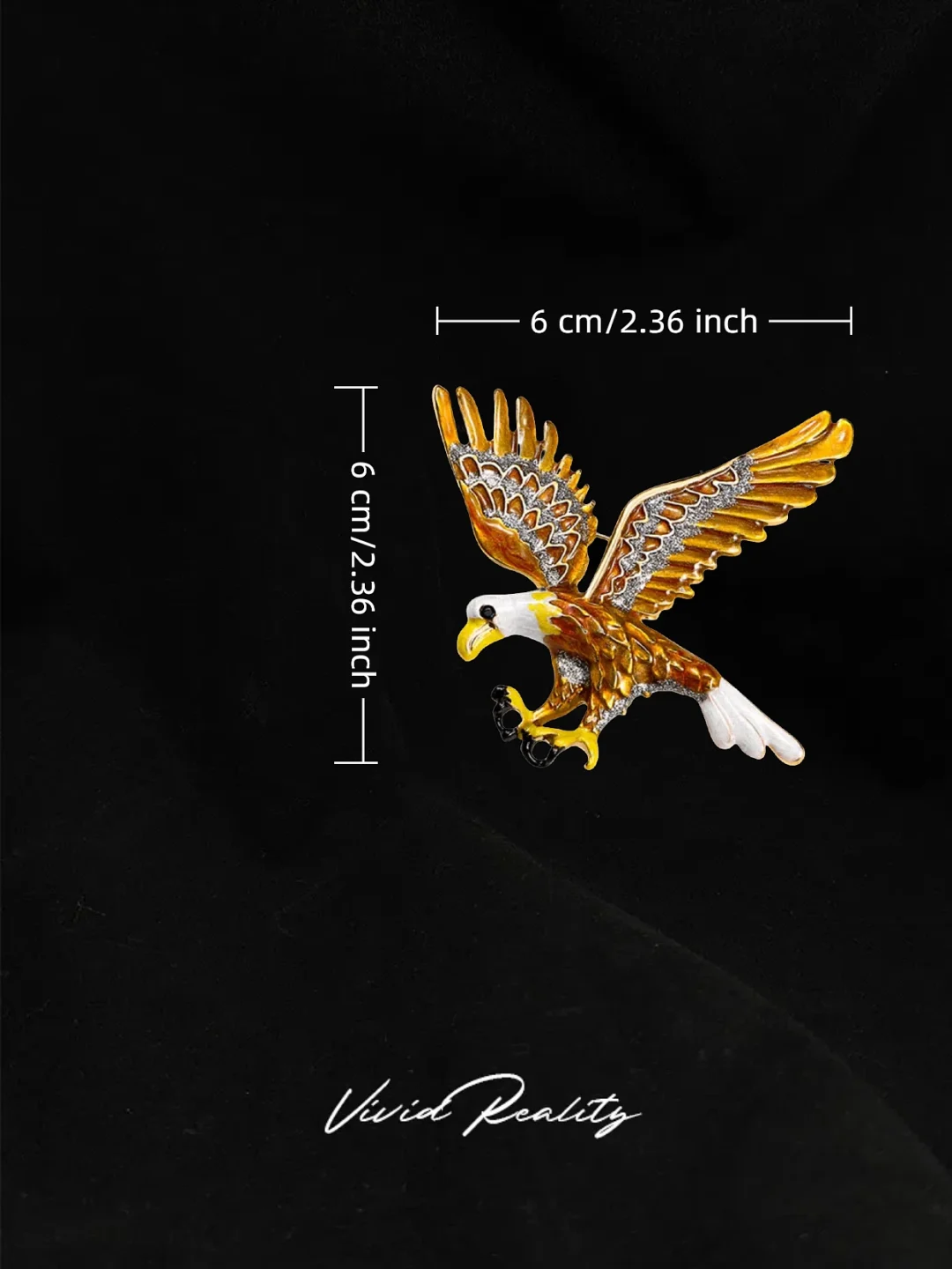 Gold Enamel Eagle Brooch - Image 5