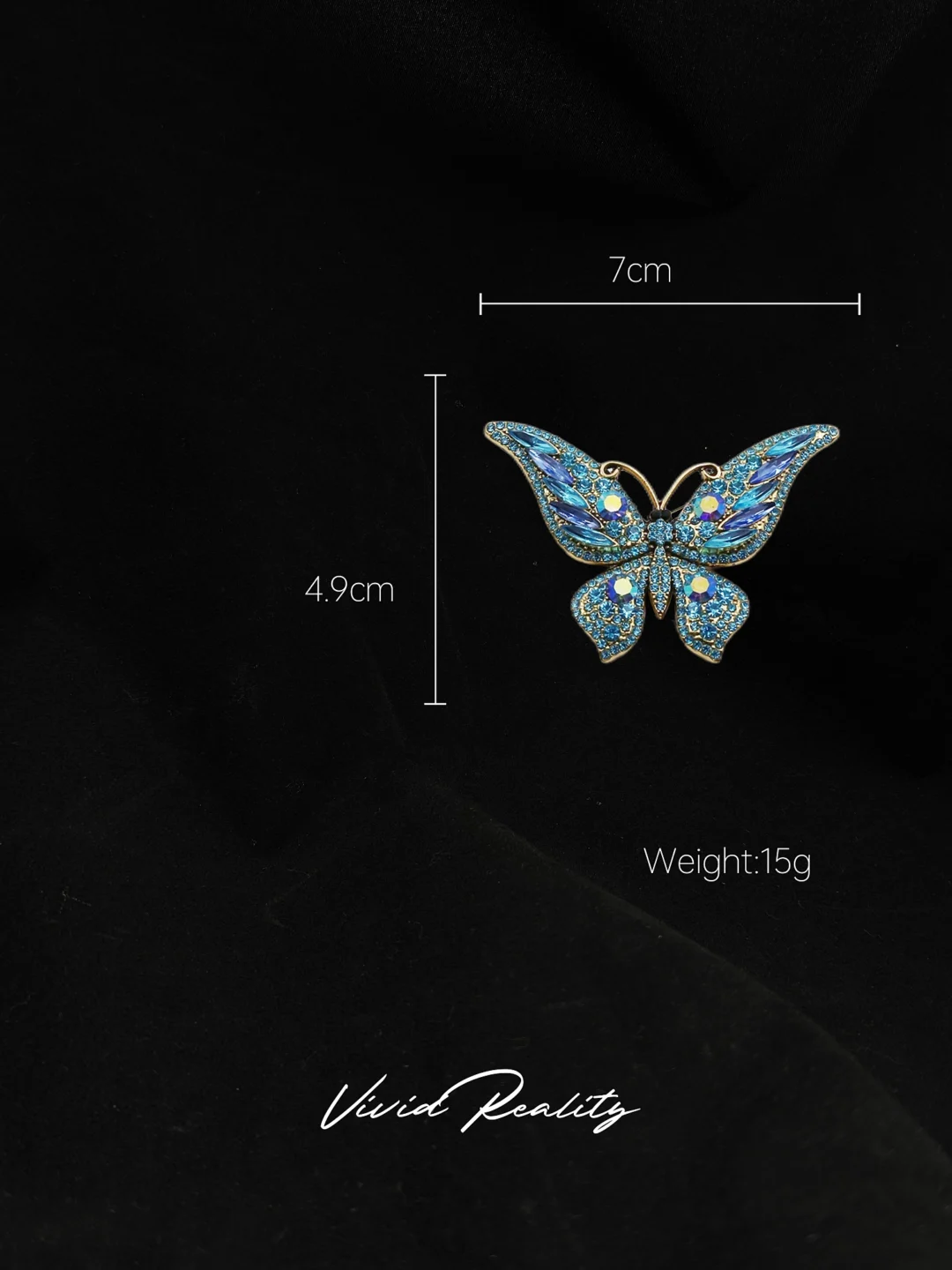 Light Blue Butterfly Brooch - Small - Image 2