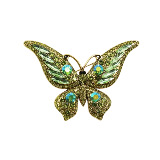 Yellow-Green Butterfly Brooch - Small