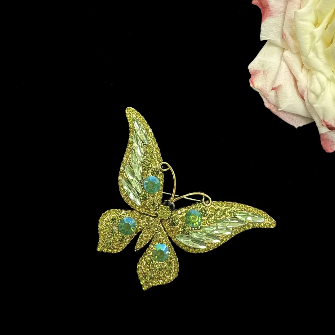 Yellow-Green Butterfly Brooch - Small - Image 5