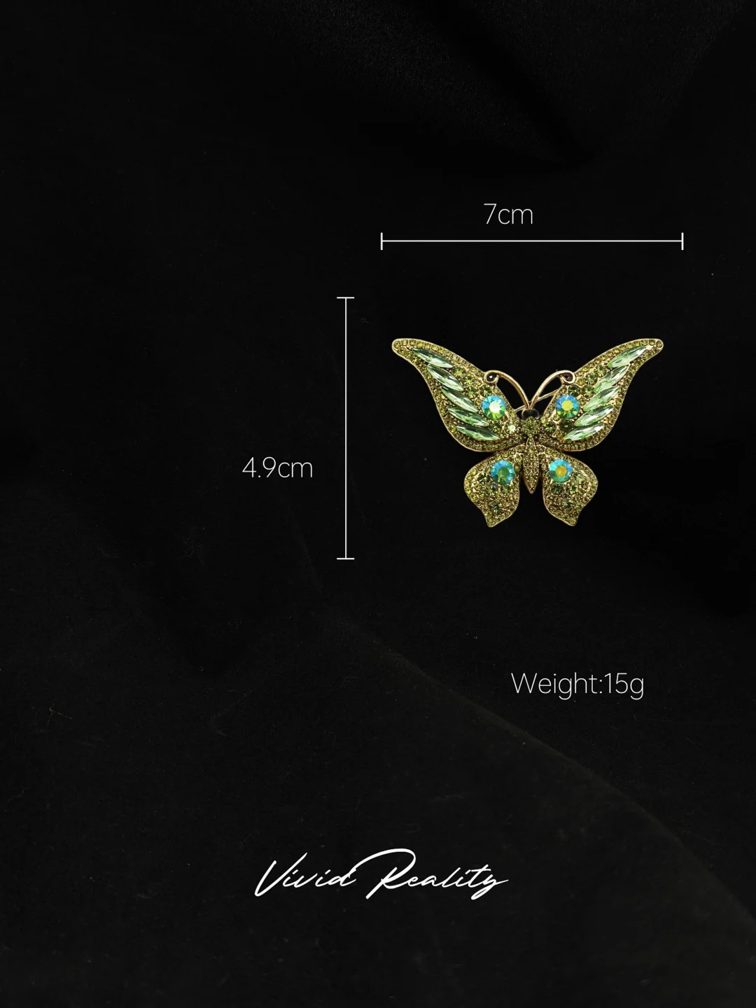 Yellow-Green Butterfly Brooch - Small - Image 8