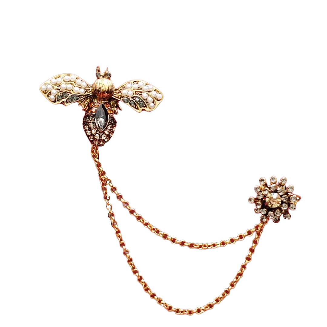 Vintage Chain Bee Brooch