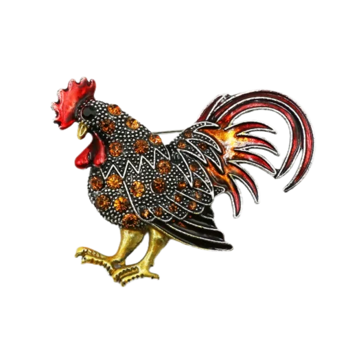 Vintage Yellow Rooster Brooch