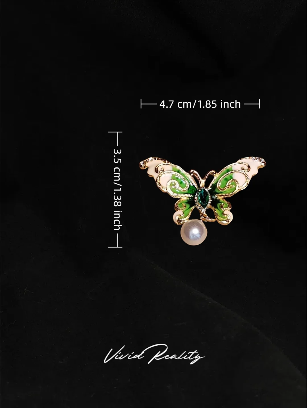 Green Chinese-Style Butterfly Brooch - Image 7