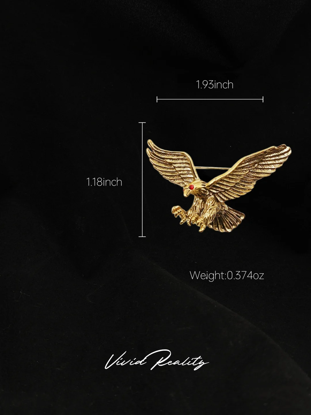 Vintage Gold Eagle Brooch - Image 8