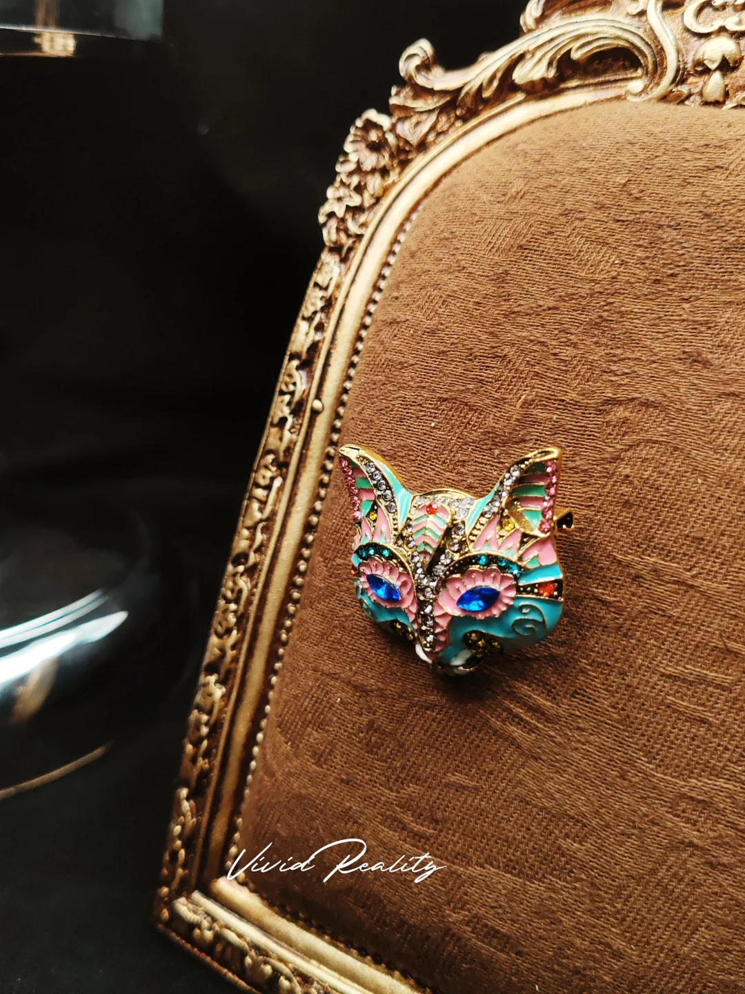 Heidi-Style Blue Mini Cat Face Brooch - Image 6