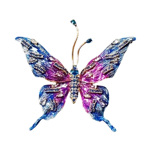 Blue-Purple Enamel Brooch