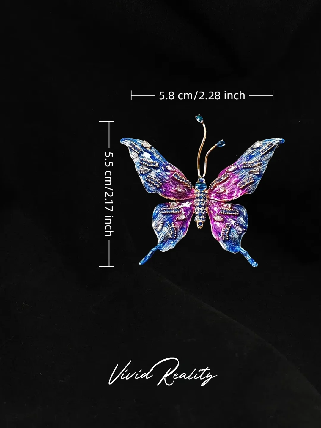 Blue-Purple Enamel Brooch - Image 6