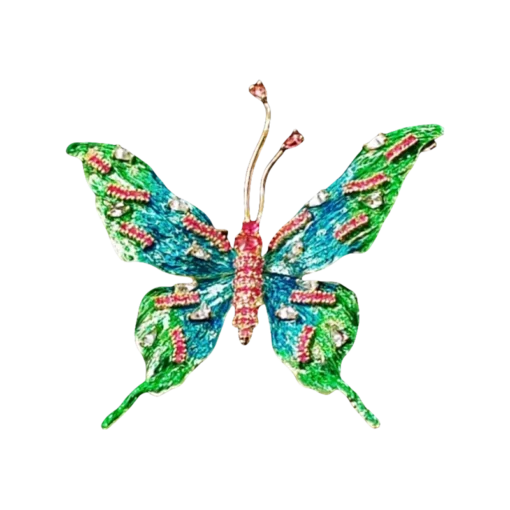 Blue-Green Enamel Brooch